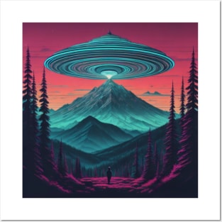 UFO Chronicles Podcast - UFO Glitch Artwork V7 Posters and Art